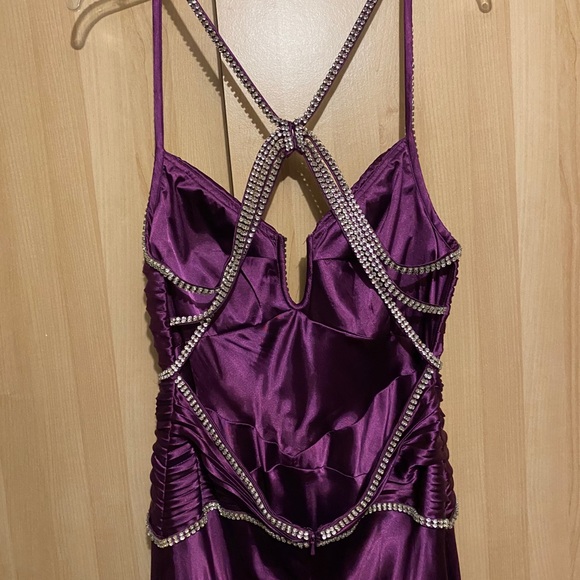 La Femme Purple gown with Rhinestones 12 - Picture 5 of 15